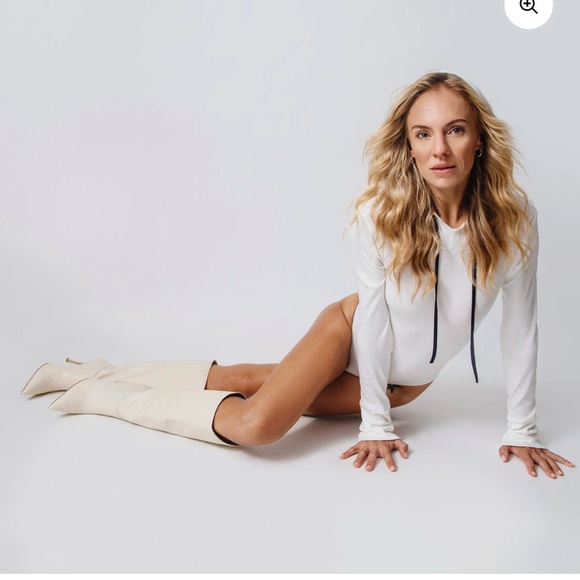 Larroude Shoes - NEW $485 Larroude Kate Boot ivory leather stiletto women size 10